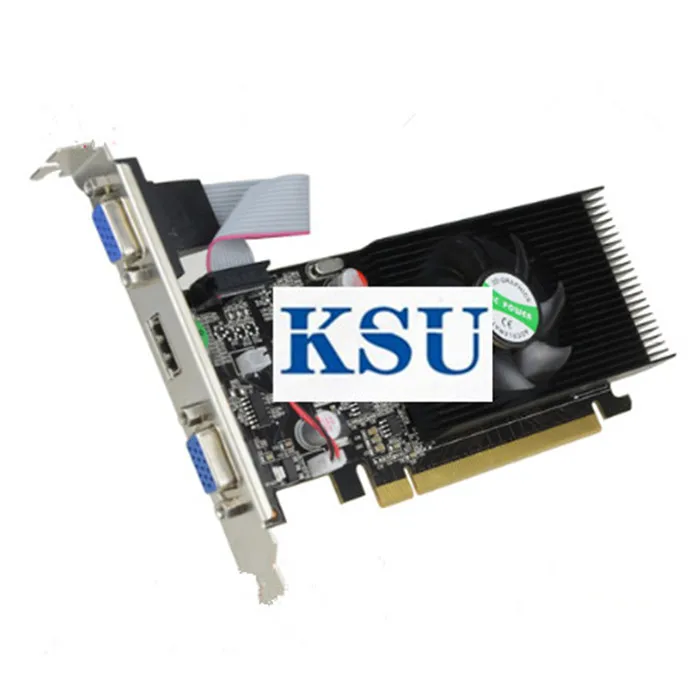 Высококачественная видеокарта GT610 1 ГБ Гб DDR2 HDMI + двойной VGA порт|Компьютерные