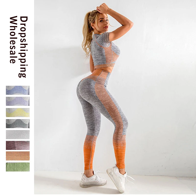 Женский спортивный костюм с пуш апом комплект из 2 предметов: леггинсы рубашка