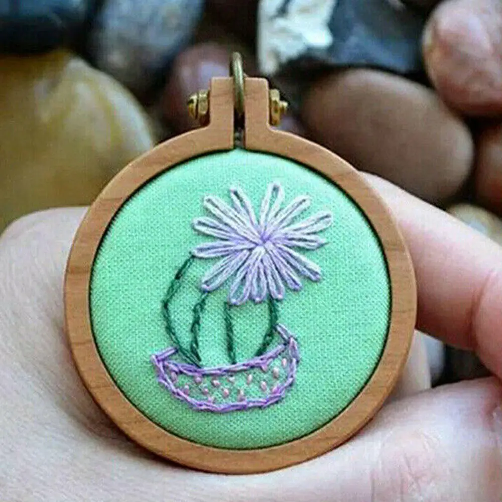 10 наборов деревянных мини вышивальных обручей крестиков для вышивания круглых рамок Набор изготовления