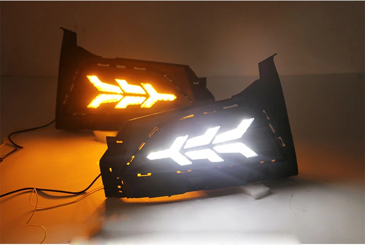 EOsuns led drl дневные ходовые огни для Volkswagen polo с динамическим движущимся желтым поворотным сигналом и синим ночным светом