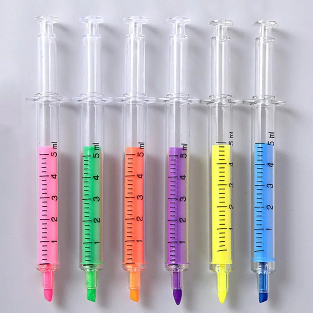 Гелевые ручки 6 шт. шприц с иглой акварельная флуоресцентная ручка создание