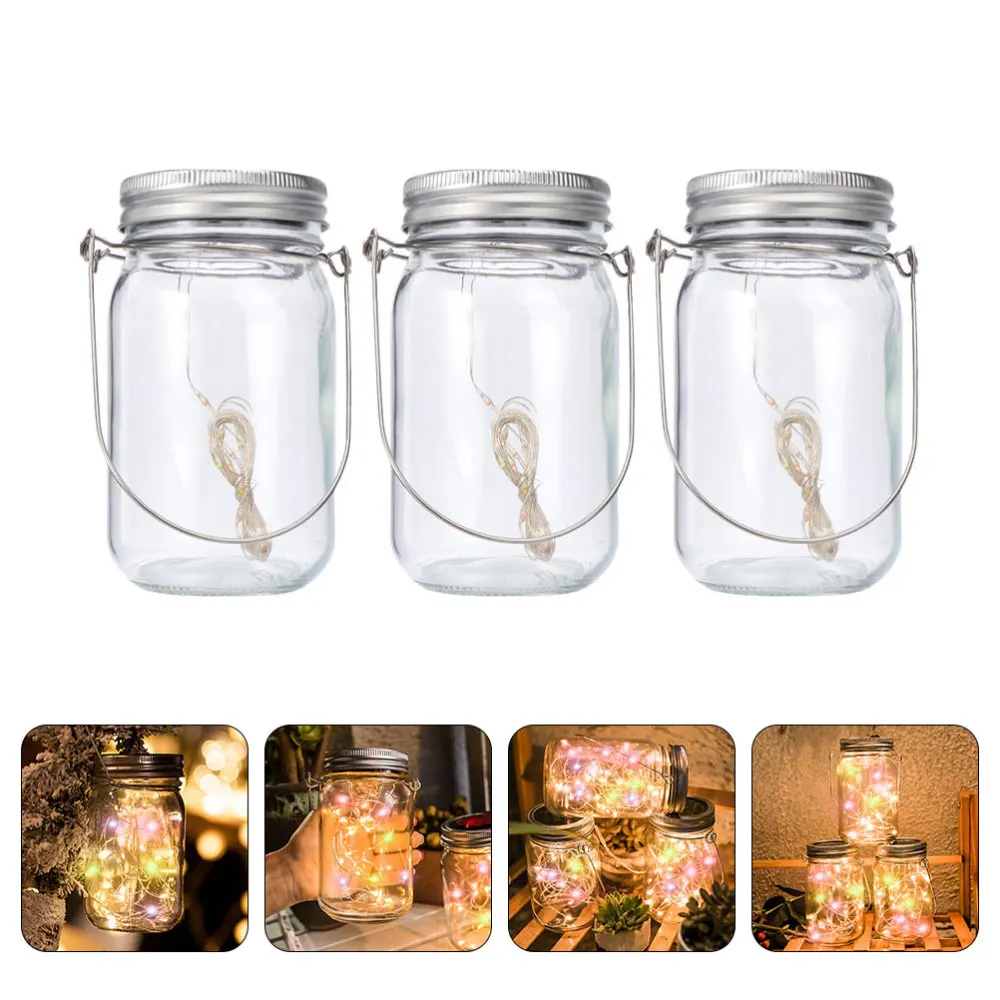 

3 Sets Solar Mason Jars Lights Hanging Solar Lanterns Garden Decor Outdoor Light