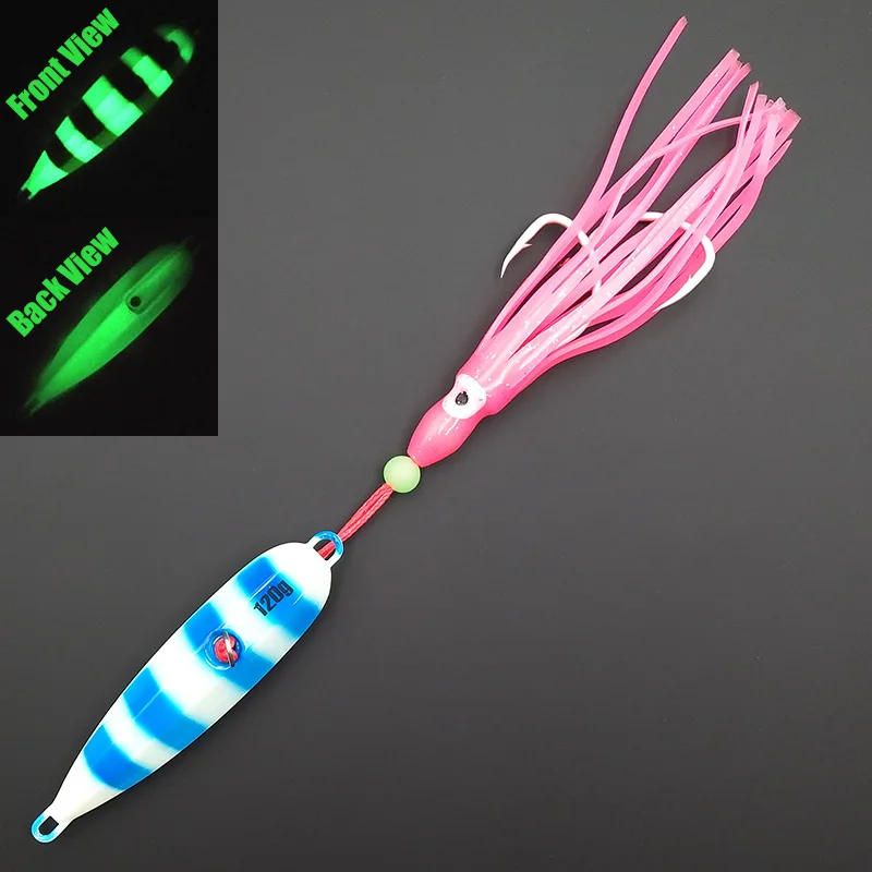 Светящаяся металлическая медленная морская приманка Lunker смоку 120 г 150 200 в виде