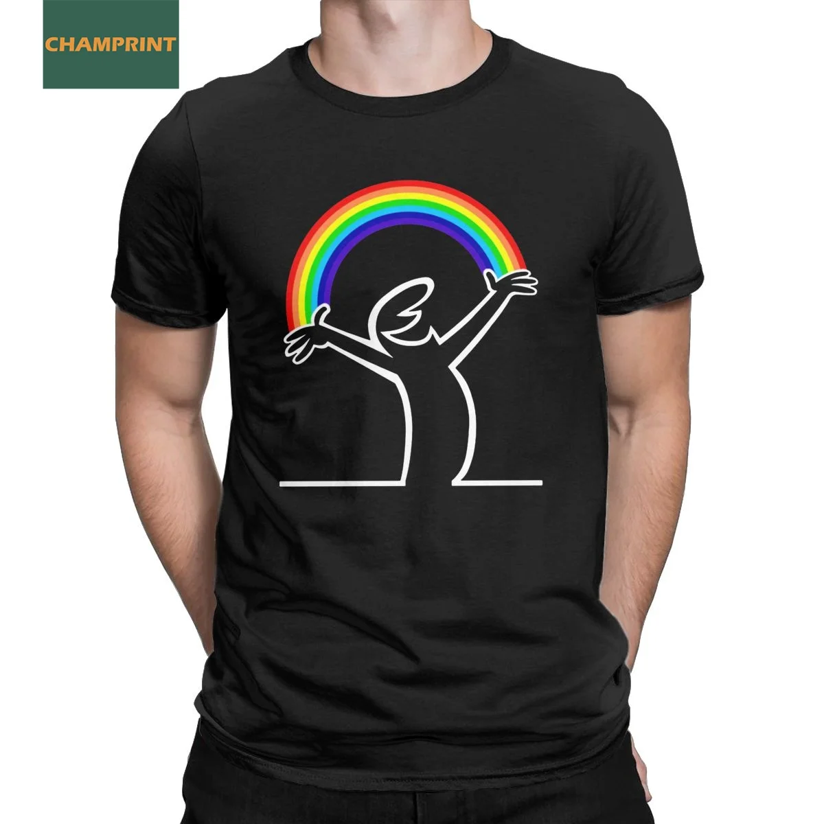 

Funny Lineman Rainbow La Linea T-Shirts for Men Crewneck Cotton T Shirt Short Sleeve Tees Gift Idea Clothing