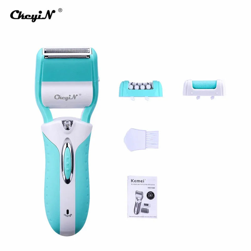 

3 in 1 Electric Lady Epilator Women Shaver Rechargeable Callus Remover Feet Grinding Roller Bikini Underarm Hair Removal Kit 0