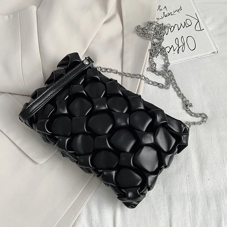 

Женские плетеные Сумки из искусственной кожи, квадратная сумка через плечо, 2021, Высококачественная женская дизайнерская сумка, дорожная су...