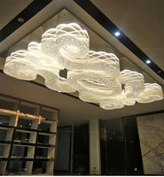 customized engineering hotel crystal light rectangular jewelry store lamp sales department lighting project lobby ceiling light