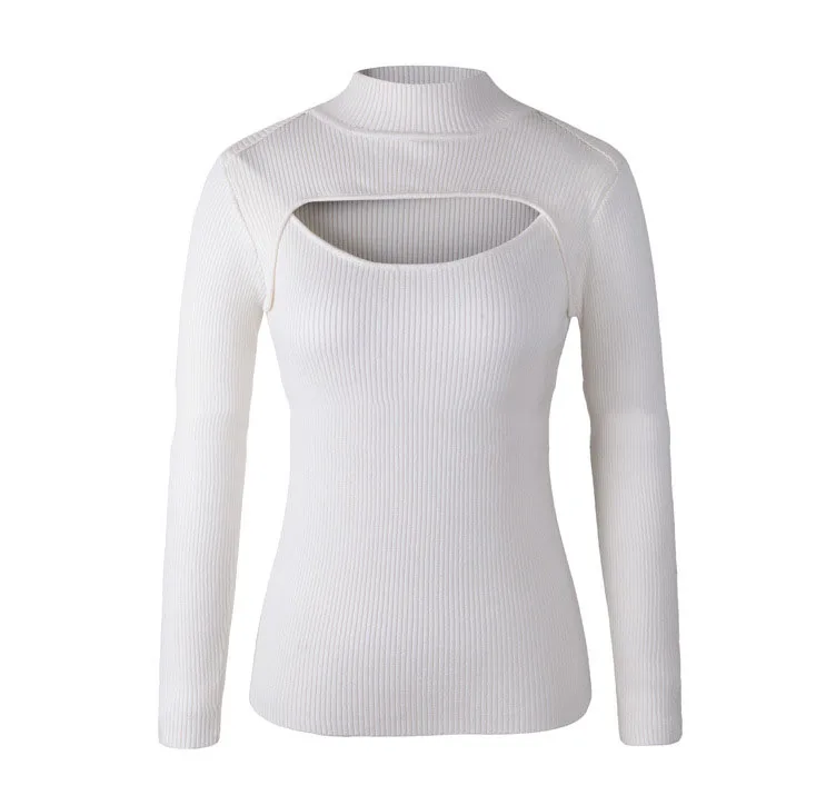 Женский трикотажный свитер с воротником-хомутом в стиле Харадзюку | Женская