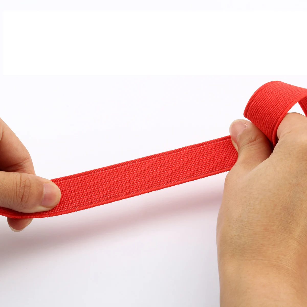 Однотонная плетеная эластичная лента 1 5 см красного цвета утолщенная