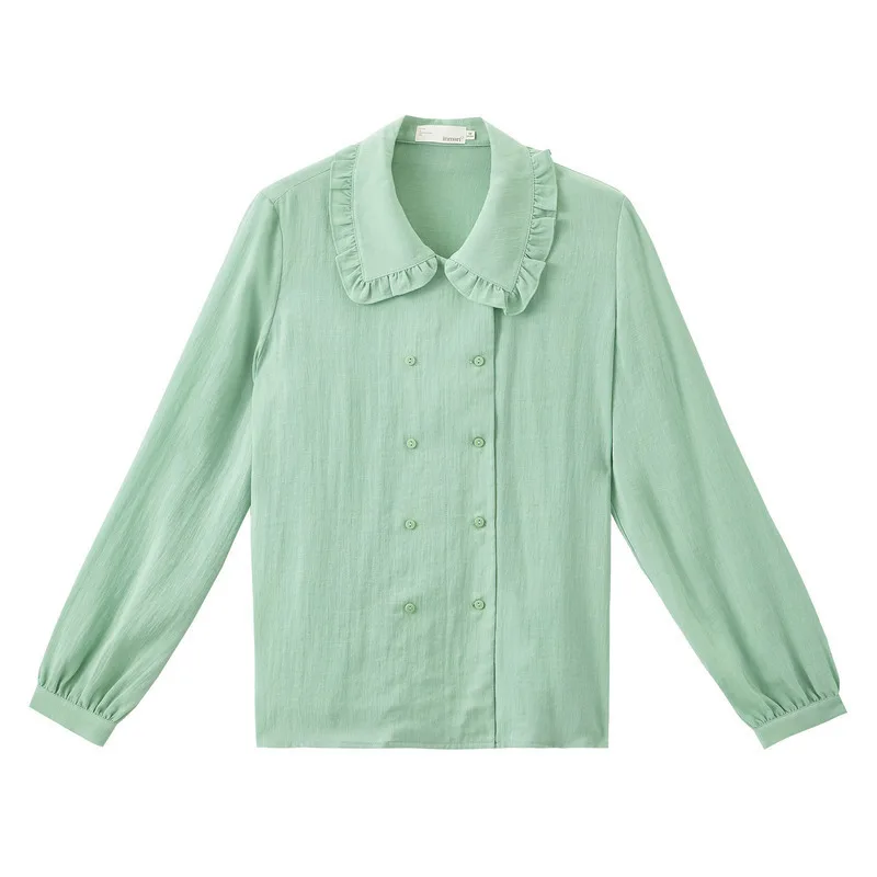 INMAN Весна 2020 Новое прибытие литературная ретро-кукла воротник двубортная блузка