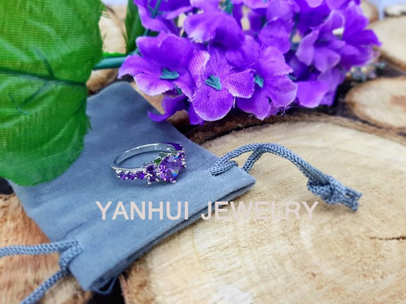Женское кольцо из серебра 925 пробы с аметистом 2 0 карата | Украшения и аксессуары