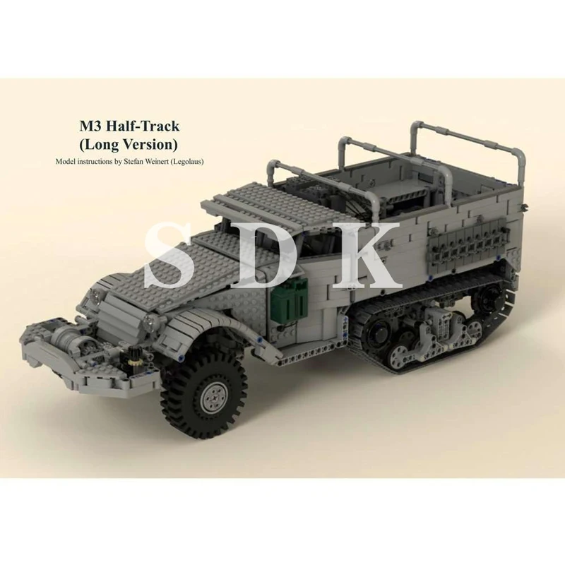 

MOC M3 Half-track Military Troop Remote Control Personnel Carrier Puzzle Toy Building Blocks Compatible with Lego