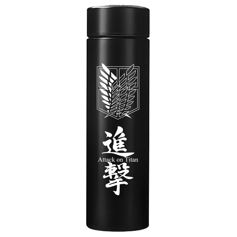 

Attack on Titan Jiyuu no Tsubasa Portable Anime Thermos Cup 304 Stainless Steel Temperature Display Vacuum Cup Water Bottle