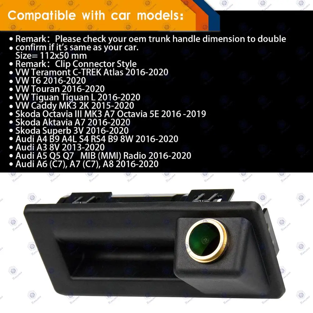 HD камера заднего вида для VW T6 Touran Tiguan L Caddy MK3 2K Skoda Octavia III A7 Superb 3V Audi A4 B9 A3|Камеры авто|