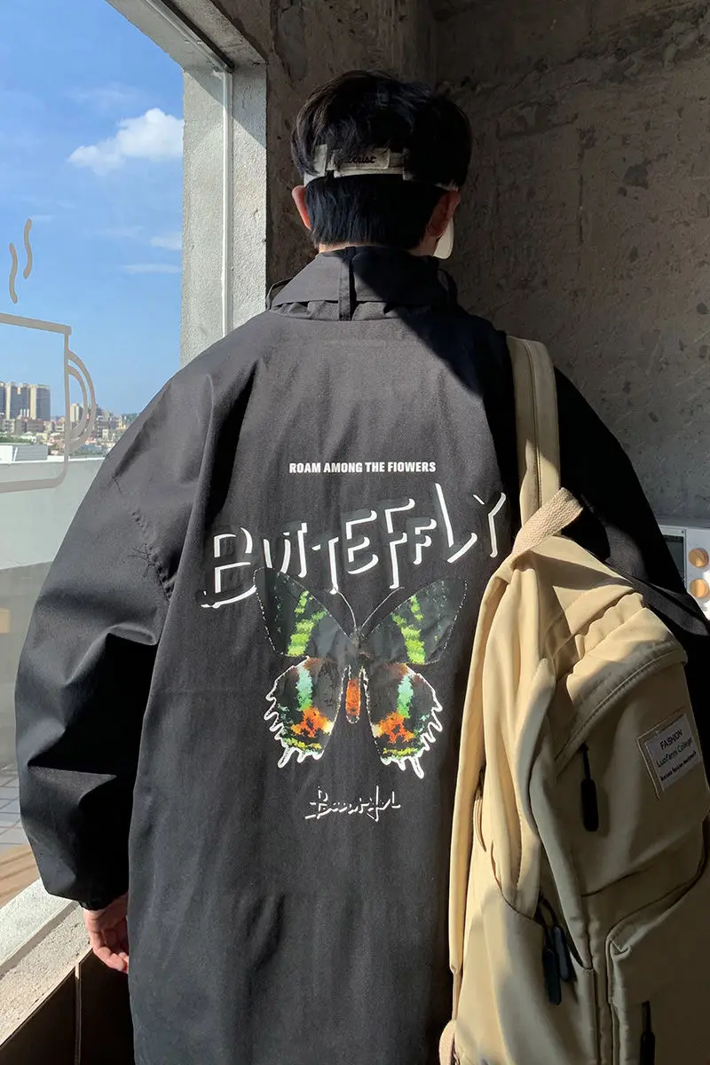 

2020 Spring And Autumn New Youth Popular Men's Loose Large Size Stand Collar Printed Jacket Fashion Casual Top M-5XL