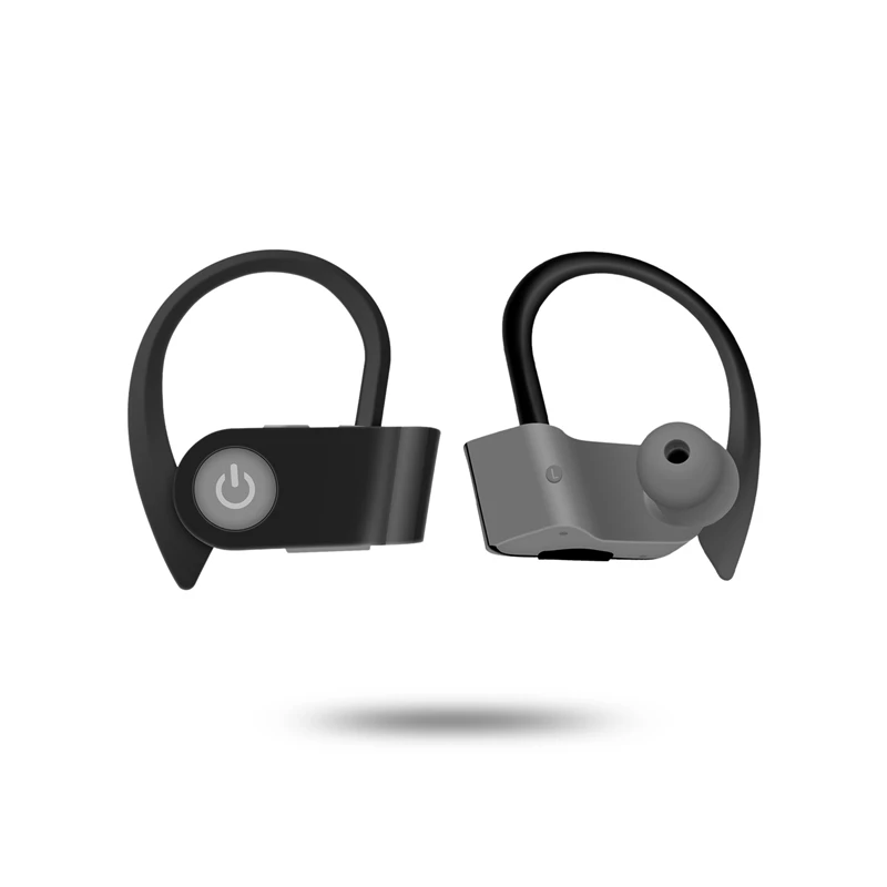 Серый Bluetooth гарнитура Bluetooth 5,0 Беспроводные спортивные наушники с микрофоном HD стерео наушники-вкладыши с защитой от пота - Цвет: Серый