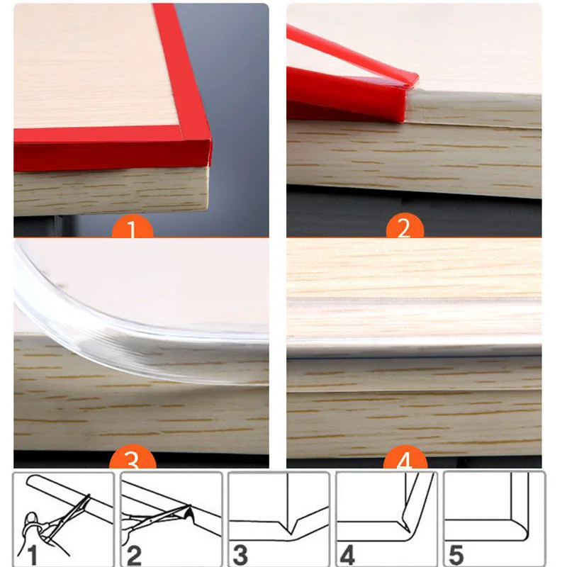 Transparent PVC Baby Protection Strip With Double-Sided Tape Anti-Bumb Kids Safety Table Edge Furniture Guard Corner Protectors images - 6