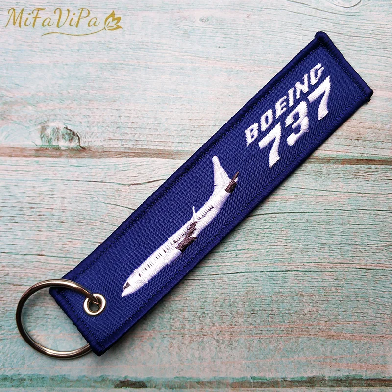 MiFaViPa 1 PC Boeing 737 Airplane Keychain Fashion Trinket Flight Crew Pilot Aviation Aircraft Navy Blue Key Chain Sleutelhanger