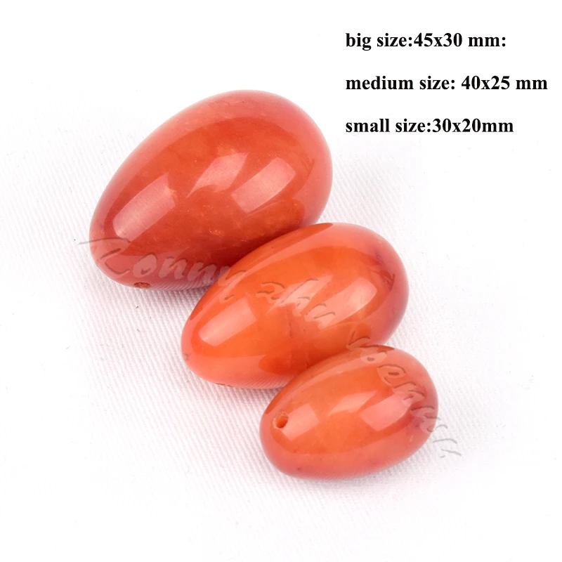 Сверлильные яйца Yoni натуральные красные яшма Кегеля шарики для женщин