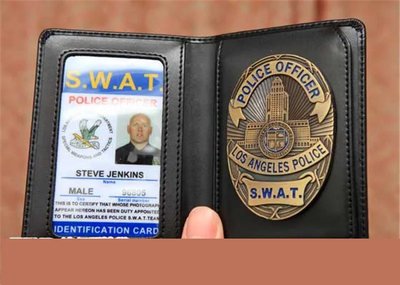 Значки для полицейских спецназа США кожаный чехол держатель удостоверения