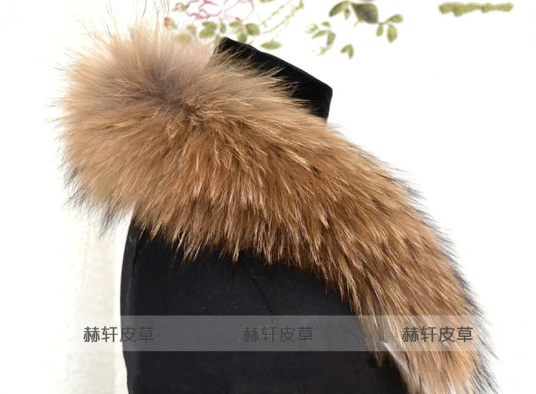 Зима 100% натуральный мех енота воротник и женские шарфы элегантное пальто свитер