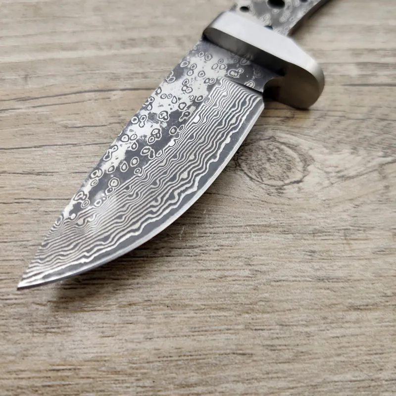 X-13DP 60HRC Дамасская сталь сэндвич-Зажим стальной интегральный Киль охотничий нож с латунной защитой DIY нож Лезвие материал
