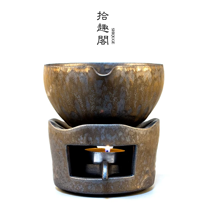 ★Manual coarse TaoWen tea ware suit insulation base justice cup boiled tea tea stove ceramic tea set can be heated points