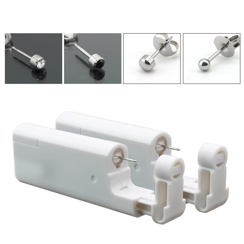 

2Pcs Disposable Sterile Ear Piercing Unit Cartilage Tragus Helix Piercing Gun No Pain Piercer Tool Machine Kit Stud Choose Desig