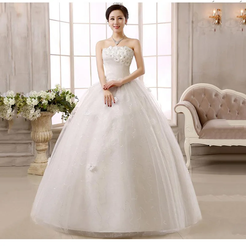 2021 Новый Vestido De Noiva простой Off White без бретелек свадебное платье Сlassic аппликация