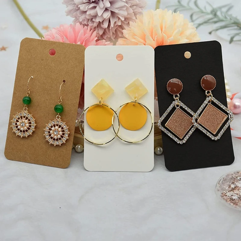 

41XC 100 Pieces Earring Card Holder Jewelry Display Cards 100 Pieces Self-Sealing Bags 200PCS Ear Backs for Jewelry Display
