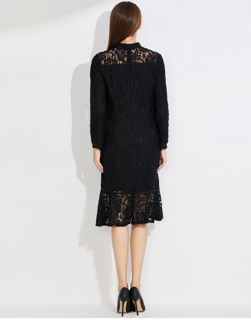 Новинка женское осенне-зимнее кружевное платье большого размера вечерние платья