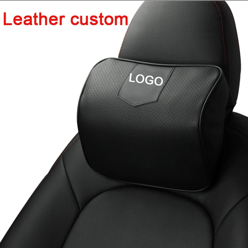 Автомобильная подушка для шеи из натуральной кожи с памятью хлопковый