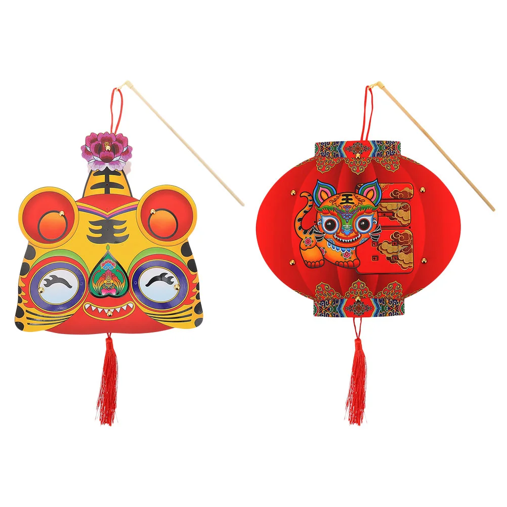 

2 шт., новогодний переносной светящийся фонарь «милый тигр»