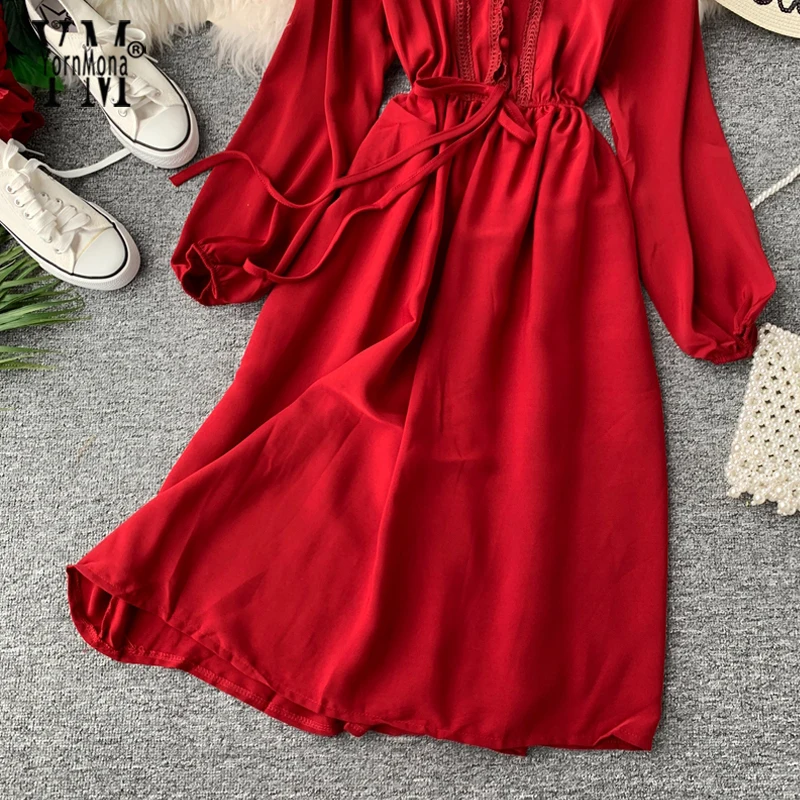 Женское кружевное платье миди с v образным вырезом и поясом средней длины высокой