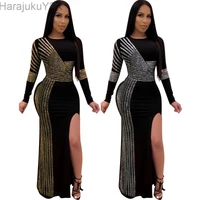 african maxi dresses for women 2020 black african long dress sequins o neck long sleeves daily dress evening dress party dress