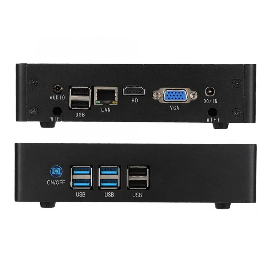 Для Intel Core i5 4200U для Win 7 Mini PC промышленный компьютер 4G ram + 128GB SSD 100-240V настольный |