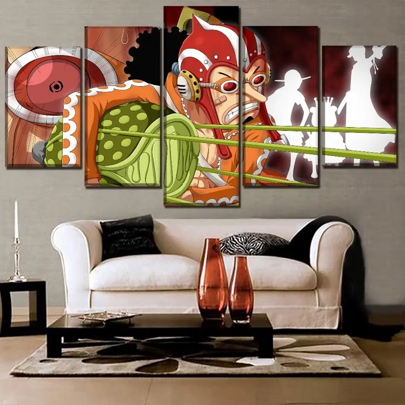 

Canvas Print Decor Poster 5 Panel One Piece Anime Painting Modern Classic Living Room Modular Wall Art Picture Home Decoration