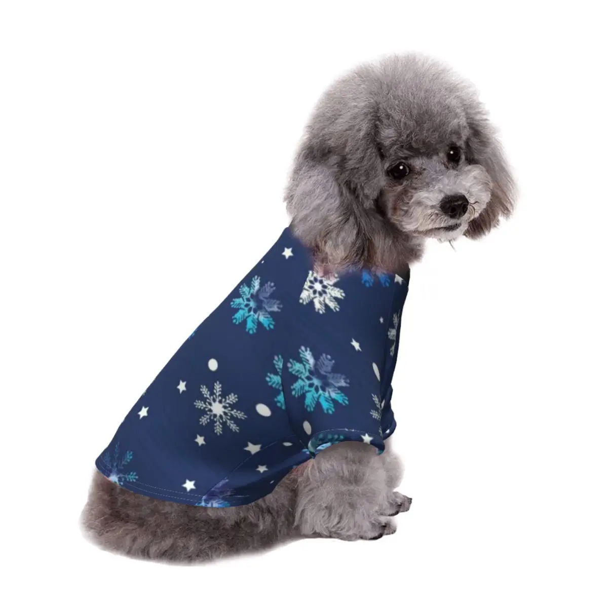 

Blue Snowflake Warm Pet Dog Clothes Christmas for Small Medium Pets Printed Puppy Outfit French Bulldog Chihuahua Dogs Sweater