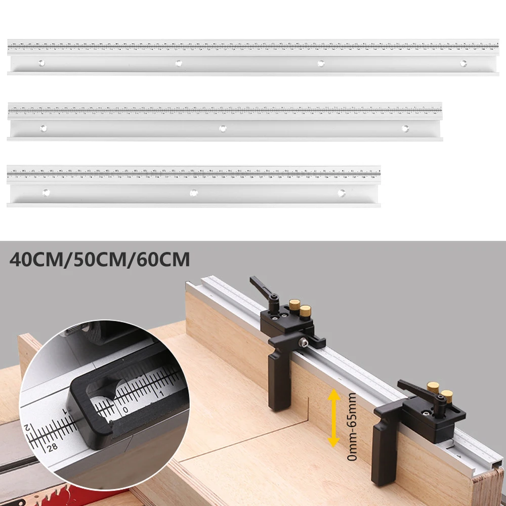 Aluminium Alloy T-slot Slide Track T-tracks Miter Track for Woodworking Saw/Router Table Workbench Tools