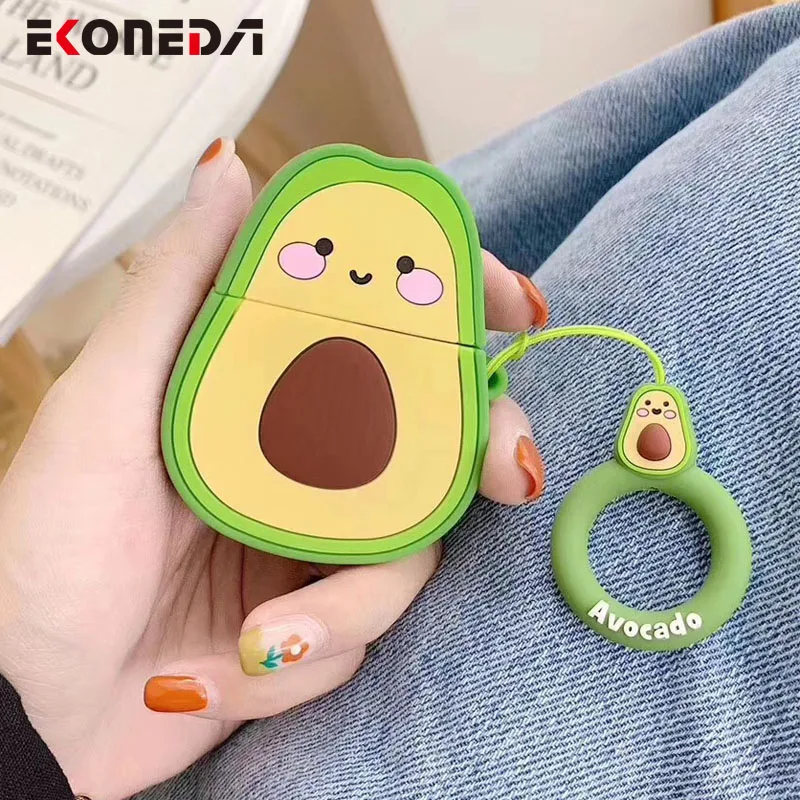 EKONEDA милый фруктовый клубничный персик авокадо чехол для Airpods силиконовый мягкий