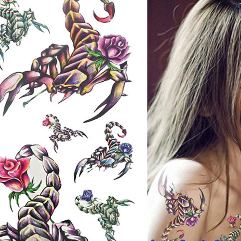 10 шт. 3D Сексуальная Временная флеш-тату для мужчин и женщин наклейки на плечо розы