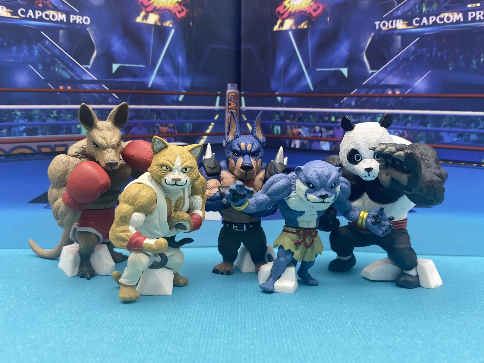 Bandai  hot sale GASHAPON GACHA King Of Animals Combat Fight  Boxing Kongfu Panda Dog kangaroo Figure Toys