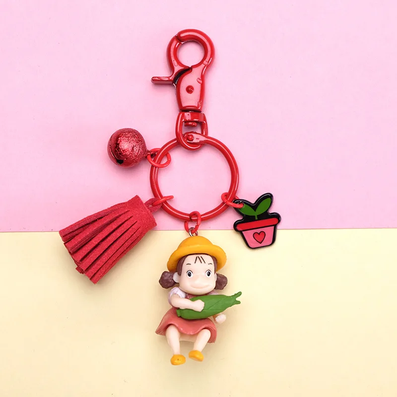2020 Cartoon keychain CuteJapanese Anime Hayao Miyazaki My Neighbor Totoro XiaoMei Bell Keychain Women Bag Car Pendantc Key Ring | Украшения