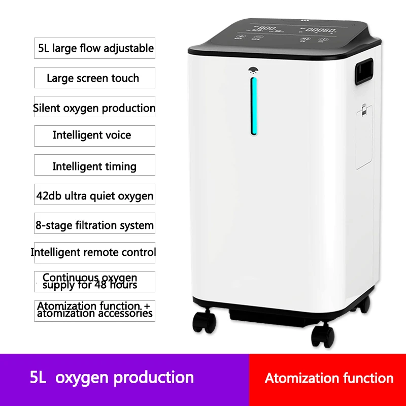 

Portable Oxygen Concentrator Mini Oxygen Machine 1-5L/min Adjustable For Sleep Air Purifier Household Health Monitor