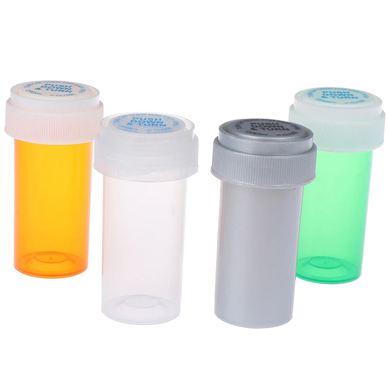 1pc Pill Box Travel Case Plastic Push Down Turn Vial Container Weed Storage Stash Jar Bottle Herb | Красота и здоровье