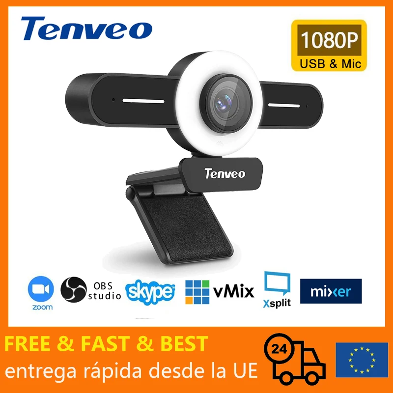 TENVEO T1 USB ПК веб камера для потоковой передачи HD 1080P встроенный регулируемый