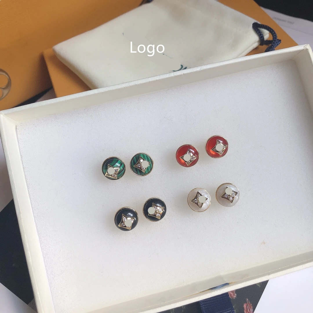 

Fashion Flower Shell Resin Earring Stud High Quality Adjustable Chain Delicate Colorful Women Designer Jewelry Stud