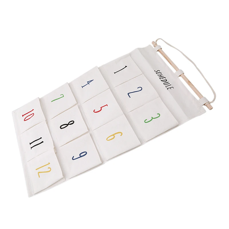 Джутовый Органайзер с надписью 12 карманов | Дом и сад