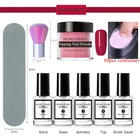 Набор для маникюра NICOLE DIARY 9 шт.компл., порошок для ногтей, окунивание, французский блеск, искусственная кожа, без лампы, сушка, цинк, Хромовый набор для ногтей