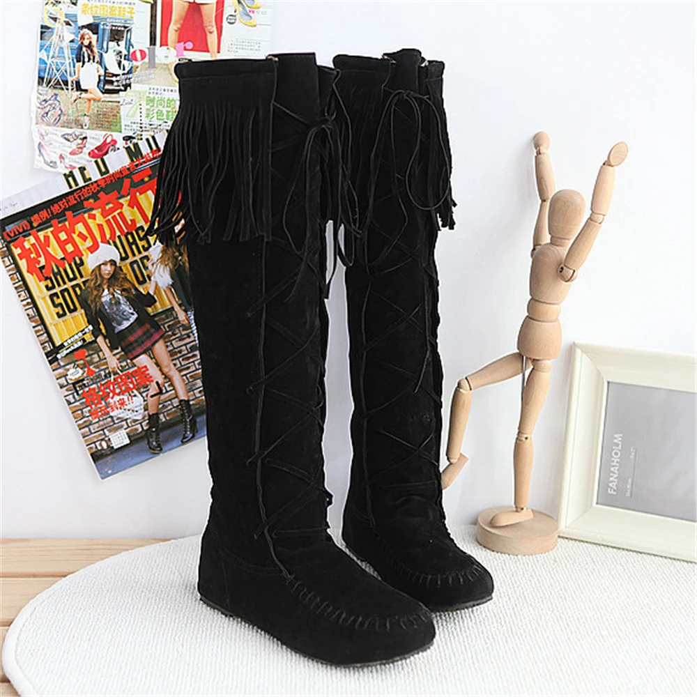 По щиколотку Botas Altas Mujer сапоги до колена Zapatos Planos женские ботинки пластина Bottes Femmes